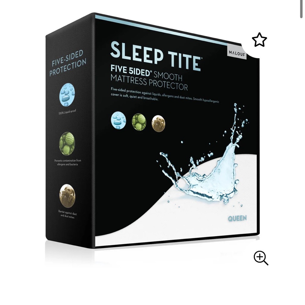 Malo Sleep Tite Five-Sided Smooth Mattress Protector - White